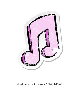 retro distressed sticker of a cartoon musical note