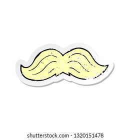 retro distressed sticker of a cartoon mustache