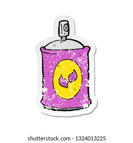 retro distressed sticker of a cartoon natural spray