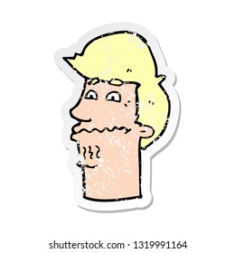 retro distressed sticker of a cartoon nervous man