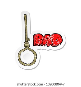 retro distressed sticker of a cartoon noose