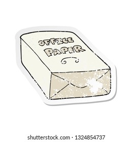 retro distressed sticker of a cartoon office paper