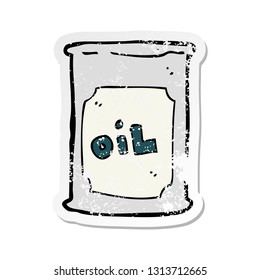 retro distressed sticker of a cartoon oil barrel