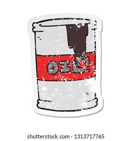 retro distressed sticker of a cartoon oil drum