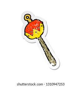 retro distressed sticker of a cartoon old rattle