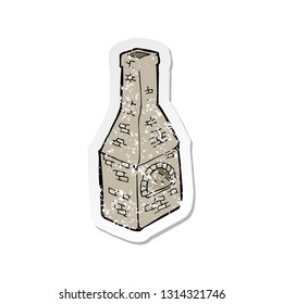 retro distressed sticker of a cartoon old stove chimney