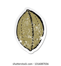 retro distressed sticker of a cartoon old leather football