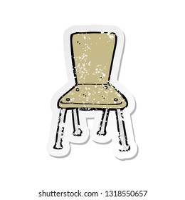 retro distressed sticker of a cartoon old school chair