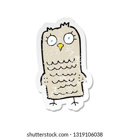 retro distressed sticker of a cartoon owl