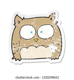 retro distressed sticker of a cartoon owl