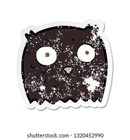 retro distressed sticker of a cartoon owl