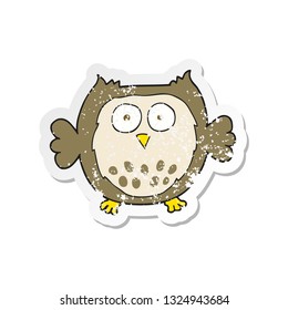 retro distressed sticker of a cartoon owl