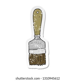 retro distressed sticker of a cartoon paint brush