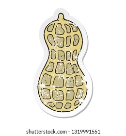 retro distressed sticker of a cartoon peanut