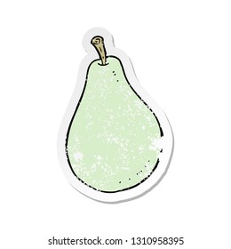 retro distressed sticker of a cartoon pear