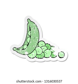 retro distressed sticker of a cartoon peas in pod