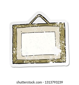 retro distressed sticker of a cartoon picture frame