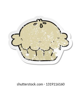 retro distressed sticker of a cartoon pie