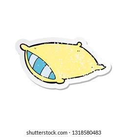 retro distressed sticker of a cartoon pillow