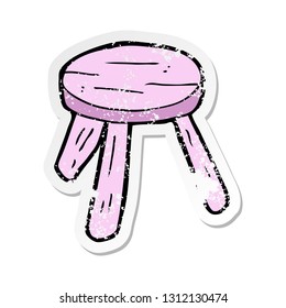retro distressed sticker of a cartoon pink stool