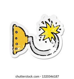 retro distressed sticker of a cartoon pirate hook