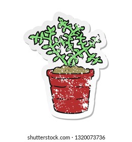 retro distressed sticker of a cartoon plant