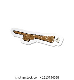retro distressed sticker of a cartoon pointing arm