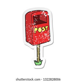retro distressed sticker of a cartoon post box