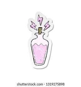 retro distressed sticker of a cartoon potion