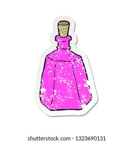 retro distressed sticker of a cartoon potion bottle