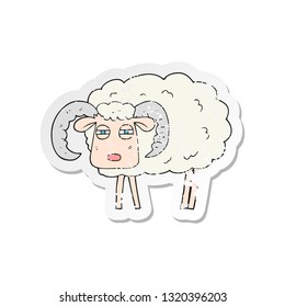retro distressed sticker of a cartoon ram