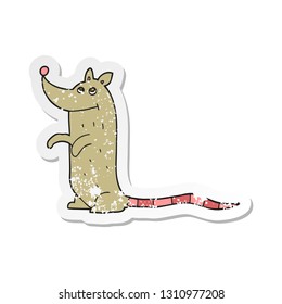 retro distressed sticker of a cartoon rat