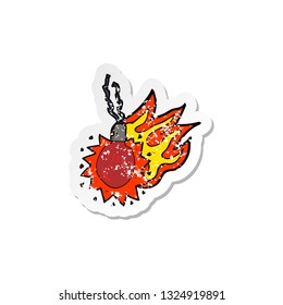 retro distressed sticker of a cartoon red hot light bulb