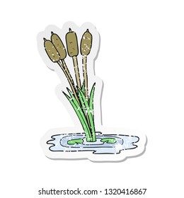 retro distressed sticker of a cartoon reeds