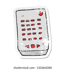 retro distressed sticker of a cartoon remote control