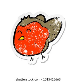 retro distressed sticker of a cartoon robin