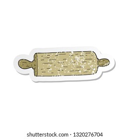 retro distressed sticker of a cartoon rolling pin