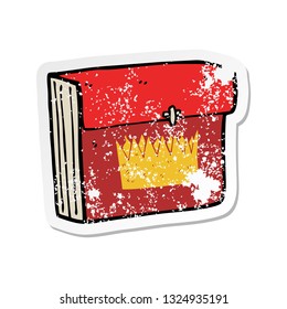 retro distressed sticker of a cartoon royal business files