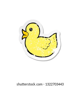 retro distressed sticker of a cartoon rubber duck