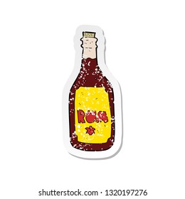 retro distressed sticker of a cartoon rum bottle