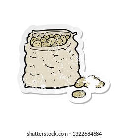 retro distressed sticker of a cartoon sack of potatoes