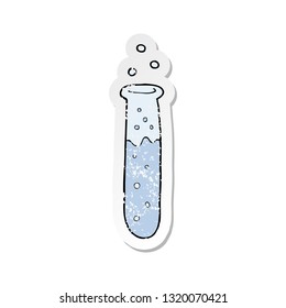 retro distressed sticker of a cartoon science test tube