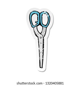 retro distressed sticker of a cartoon scissors