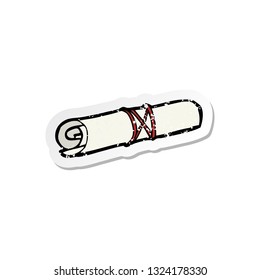 retro distressed sticker of a cartoon scroll