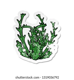 retro distressed sticker of a cartoon seaweed