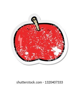 retro distressed sticker of a cartoon shiny apple