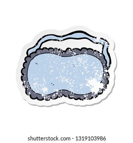 retro distressed sticker of a cartoon sleeping mask