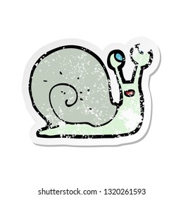 retro distressed sticker of a cartoon snail