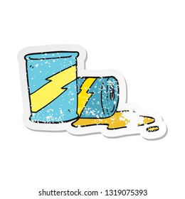 retro distressed sticker of a cartoon soda cans