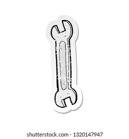 retro distressed sticker of a cartoon spanner